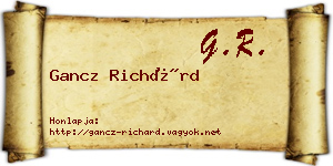 Gancz Richárd névjegykártya